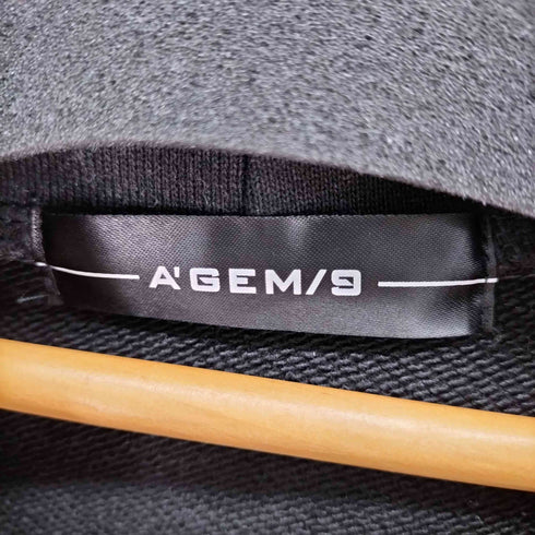エージェムナイン AGEM/9 ラインストーンロゴパーカー メンズ