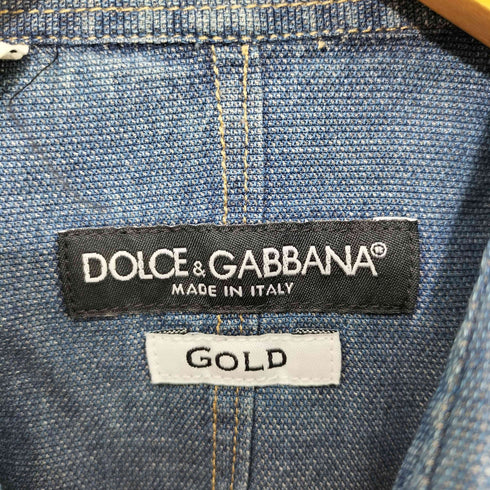 ドルチェアンドガッバーナ DOLCE&GABBANA Y2K GOLD コットン ステッチデザイン ウエスタンシャツ メンズ 40