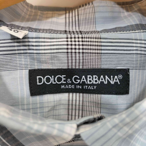 ドルチェアンドガッバーナ DOLCE&GABBANA Y2K コットン チェック レギュラーカラー S/S シャツ メンズ 40