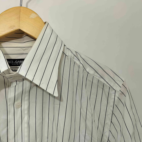 ドルチェアンドガッバーナ DOLCE&GABBANA Tailored Fit コットン ストライプ S/S シャツ メンズ 40