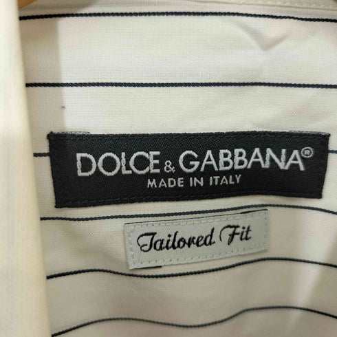 ドルチェアンドガッバーナ DOLCE&GABBANA Tailored Fit コットン ストライプ S/S シャツ メンズ 40