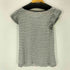 バーバリーブルーレーベル BURBERRY BLUE LABEL Linen 100% Border TEE ラメ プリント フリル スリーブ ボーダー 麻 リネン 100% Tシャツ レディース 38