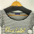 バーバリーブルーレーベル BURBERRY BLUE LABEL Linen 100% Border TEE ラメ プリント フリル スリーブ ボーダー 麻 リネン 100% Tシャツ レディース 38