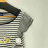 バーバリーブルーレーベル BURBERRY BLUE LABEL Linen 100% Border TEE ラメ プリント フリル スリーブ ボーダー 麻 リネン 100% Tシャツ レディース 38