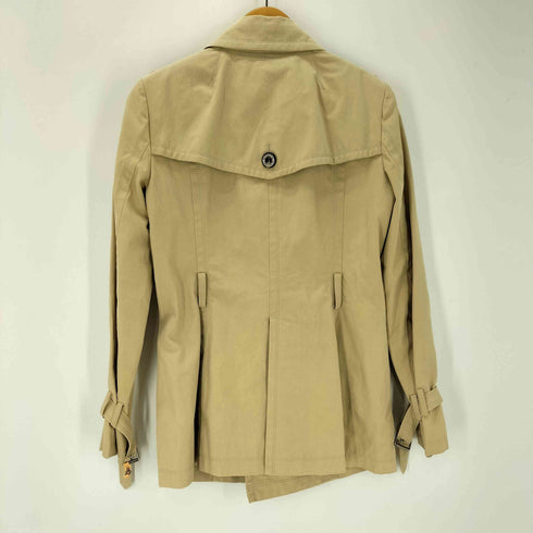 バーバリーブルーレーベル BURBERRY BLUE LABEL Balmacaan Coat 裏地ノバチェック ガンフラップ付き ダブル バルマカーン ステンカラー コート レディース 40