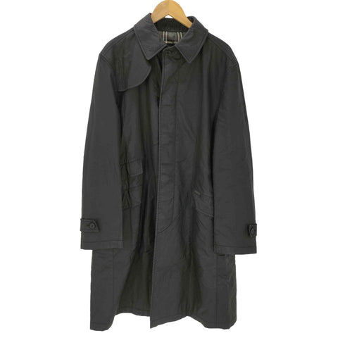 バーバリーブラックレーベル BURBERRY BLACK LABEL Balmacaan Coat 裏地ノバチェック ガンフラップ付き コーティング ブラック バルマカーン ステンカラー コート メンズ import:L