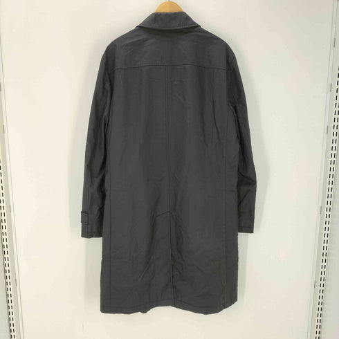 バーバリーブラックレーベル BURBERRY BLACK LABEL Balmacaan Coat 裏地ノバチェック ガンフラップ付き コーティング ブラック バルマカーン ステンカラー コート メンズ import:L