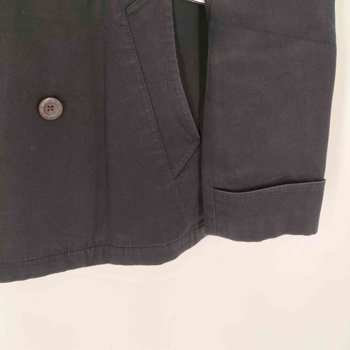バーバリーブラックレーベル BURBERRY BLACK LABEL Balmacaan Coat 裏地ノバチェック ホースロゴ刺繍 ブラック ダブル バルマカーン ステンカラー コート メンズ import:L