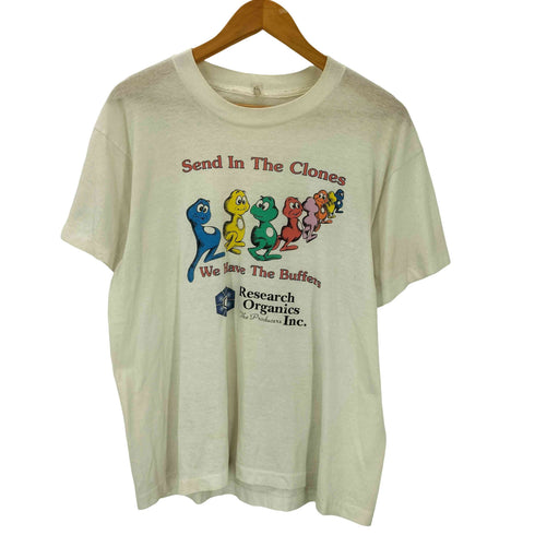 スクリーンスターズ SCREEN STARS 80S ボディ USA製 キャラクター 企業ロゴ プリント S/S Tシャツ 裾袖 シングル 短丈 ボックス メンズ import:XL