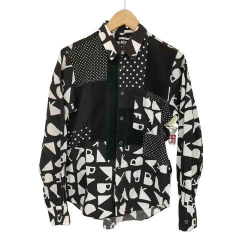 ブラックコムデギャルソン BLACK COMME des GARCONS 総柄 パッチワーク 長袖シャツ メンズ import:S
