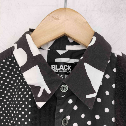 ブラックコムデギャルソン BLACK COMME des GARCONS 総柄 パッチワーク 長袖シャツ メンズ import:S