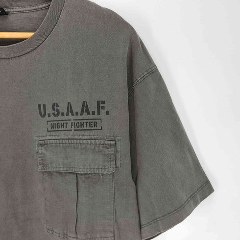 アヴィレックス AVIREX S/S FADE WASH LOOSE FIT MILITARY POCKET T-SHIRTS フェイド ウォッシュ ルーズフィット ミリタリー ポケット 半袖 Tシャツ メンズ import:XL
