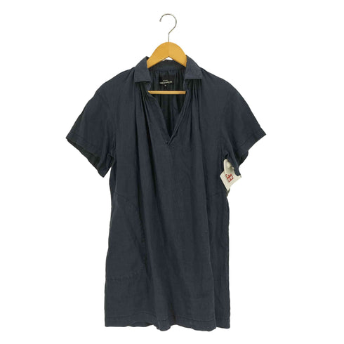 トリココムデギャルソン tricot COMME des GARCONS 09AW AD2011 リネン100% スキッパー ギャザー チュニック レディース JPN:M