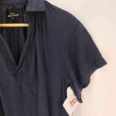 トリココムデギャルソン tricot COMME des GARCONS 09AW AD2011 リネン100% スキッパー ギャザー チュニック レディース JPN:M