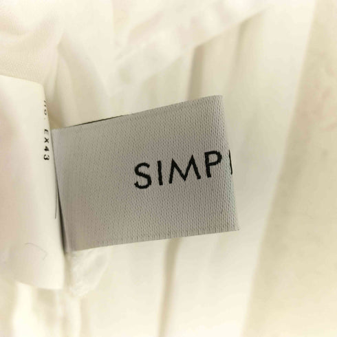 シンプリシテェ SIMPLICITE サイドスリット バンドカラー ピンタック ブラウス レディース FREE