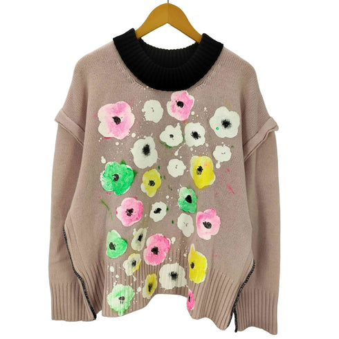 BASE MARK ベースマーク 25AW SIMEON FARRAR x Big Knit PO コラボ 総柄 ビックニット プルオーバー セーター レディース JPN:S