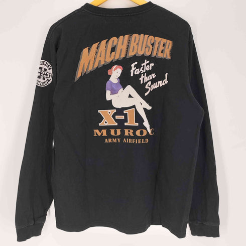 アヴィレックス AVIREX LONG SLEEVE MACH BUSTER T-SHIRT ロングスリーブ マッチ バスター クルーネック Tシャツ メンズ import:XL
