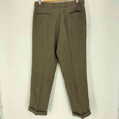 ローレンラルフローレン LAUREN RALPH LAUREN 90S 裏地ペイズリー 千鳥格子柄 裾ダブル 2タック アウトタック ウール スラックス メンズ W35×L30