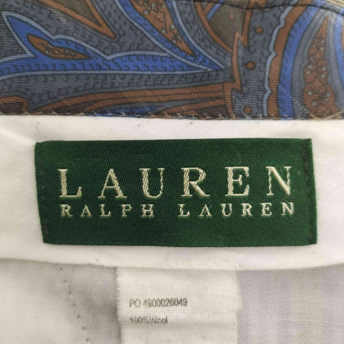 ローレンラルフローレン LAUREN RALPH LAUREN 90S 裏地ペイズリー 千鳥格子柄 裾ダブル 2タック アウトタック ウール スラックス メンズ W35×L30