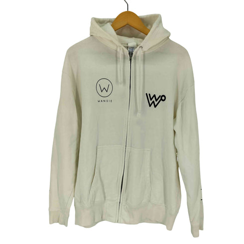 WANSIE 両面ロゴプリント コットン ジップアップ パーカー メンズ import:XL