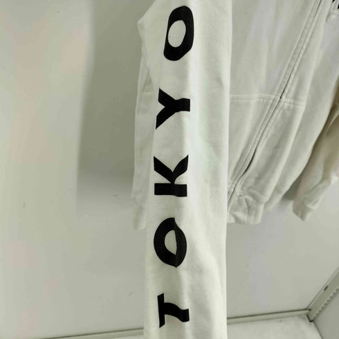 WANSIE 両面ロゴプリント コットン ジップアップ パーカー メンズ import:XL