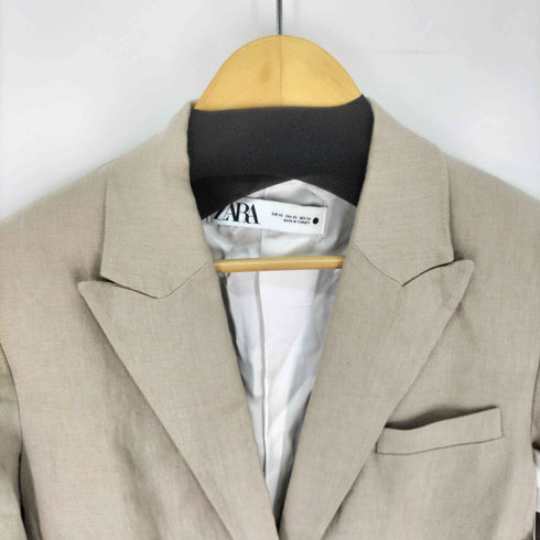 ザラ ZARA リネン 1Bテーラードジャケット レディース import:XS