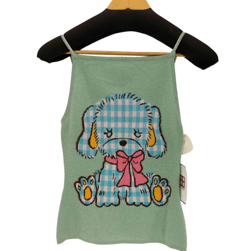 tntntutu puppy patterned knit camisole ニットキャミソール レディース M