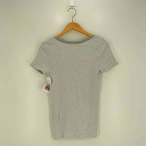 ポロラルフローレン POLO RALPH LAUREN ポニー刺繍 ボーダー VネックTシャツ レディース import:M