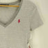 ポロラルフローレン POLO RALPH LAUREN ポニー刺繍 ボーダー VネックTシャツ レディース import:M