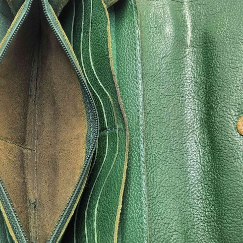 イルビゾンテ IL BISONTE 真鍮ボタン フラップ LONG WALLET ロングウォレット メンズ ONE SIZE