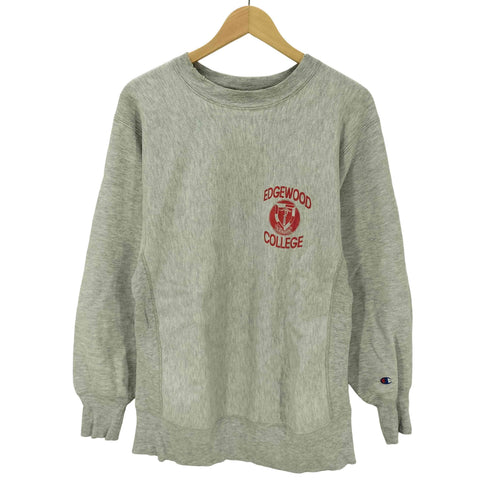 チャンピオン Champion 90S USA製 刺繍タグ REVERSEWEAVE リバースウィーブ 袖目あり EDGEWOOD COLLEGE ロゴ スウェット メンズ import:L