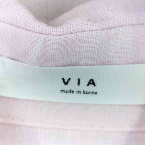 VIA リネンコットン レギュラーカラーS/S シャツ レディース