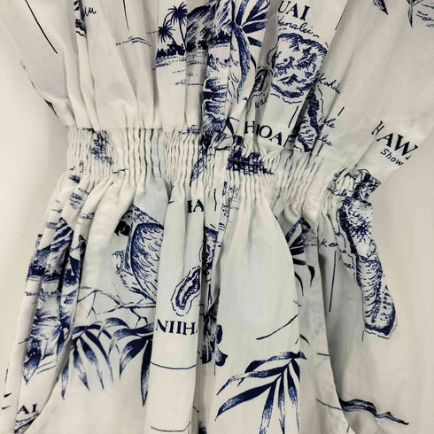 ORCHID FASHION USA製 アロハプリント 総柄 サロペット レディース L