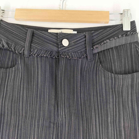 MONTUH ストライプ ダメージ加工 ロングスカート レディース JPN:S