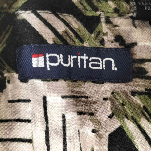 ピューリタン PURITAN レーヨン100% 総柄S/Sボックスシャツ メンズ XL
