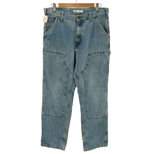 ザラ ZARA バギー ワイド ペインター ダブルニー デニム パンツ メンズ US:34-35