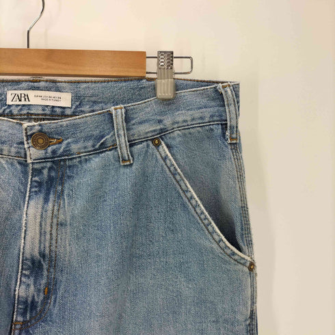 ザラ ZARA バギー ワイド ペインター ダブルニー デニム パンツ メンズ US:34-35