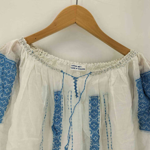 ルーマニア製 刺繍コットンガーゼブラウス レディース