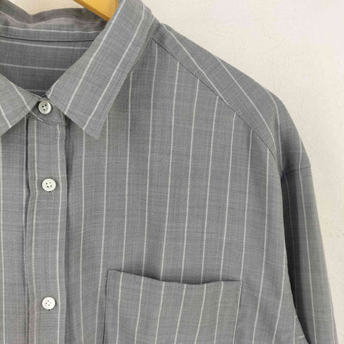 ユナイテッドアローズグリーンレーベルリラクシング UNITED ARROWS green label relaxing ポリウール レギュラーカラーストライプL/S シャツ レディース FREE