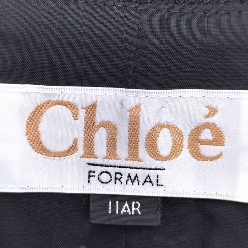 クロエ Chloe FORMAL トリアセテート混 メッシュ袖 プリーツ襟 ジャケット&スカート セットアップ レディース 11AR