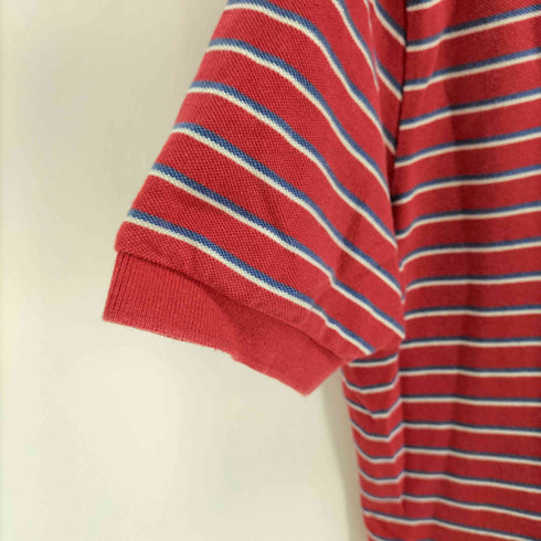 ポロバイラルフローレン Polo by RALPH LAUREN ボーダー コットン クロップドポロシャツ レディース LL