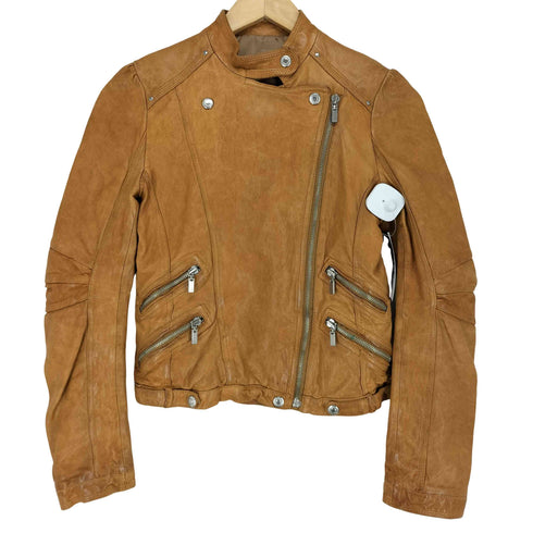 lamb leather ラムレザーダブルライダースジャケット レディース S