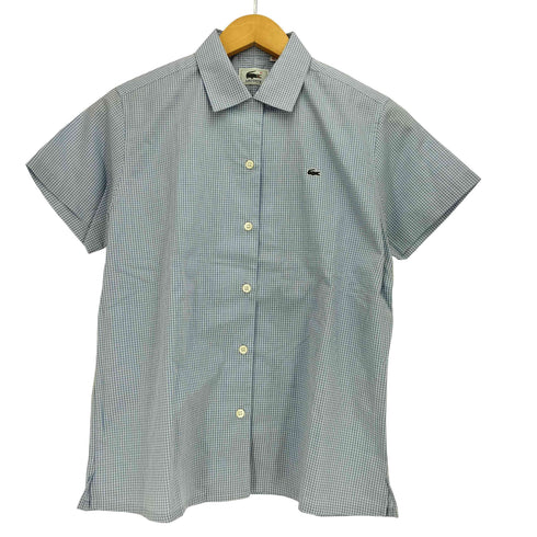 ラコステ LACOSTE グラフチェック ロゴ刺繍 S/S レギュラーカラーシャツ レディース EUR:40
