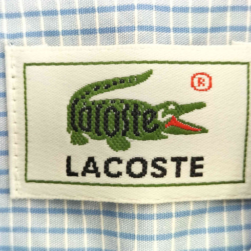 ラコステ LACOSTE グラフチェック ロゴ刺繍 S/S レギュラーカラーシャツ レディース EUR:40