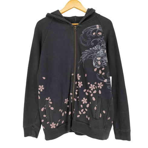 ドロボウニッキ 泥棒日記 桜 和柄 ジップパーカー メンズ 大