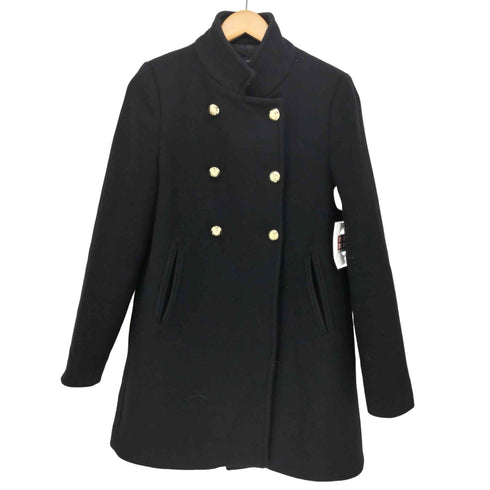 ザラ ZARA ダブルブレスト ハイネック ウールブレンド コート レディース import:XS
