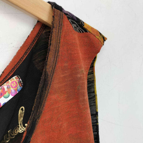 デシグアル Desigual 総柄 編み上げデザイン ノースリーブトップス タンクトップ レディース import:M