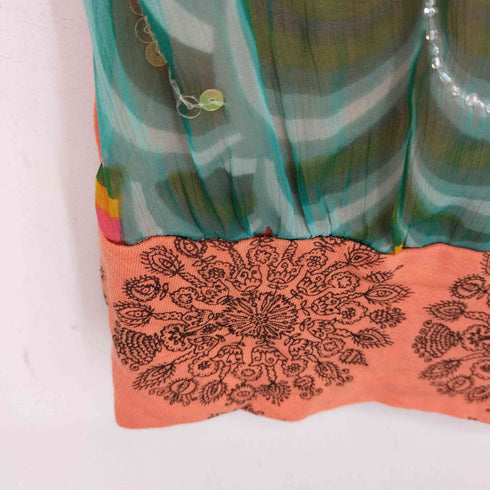 デシグアル Desigual 総柄 スパンコール ノースリーブトップス タンクトップ レディース import:M