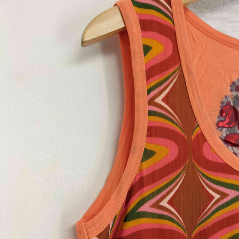 デシグアル Desigual 総柄 スパンコール ノースリーブトップス タンクトップ レディース import:M