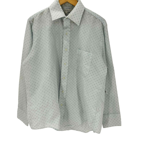 アロー ARROW KENT 70S 水玉 ドット シアー ストライプ L/S パジャマ ドレス シャツ 襟芯 メンズ 16-38